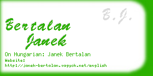 bertalan janek business card